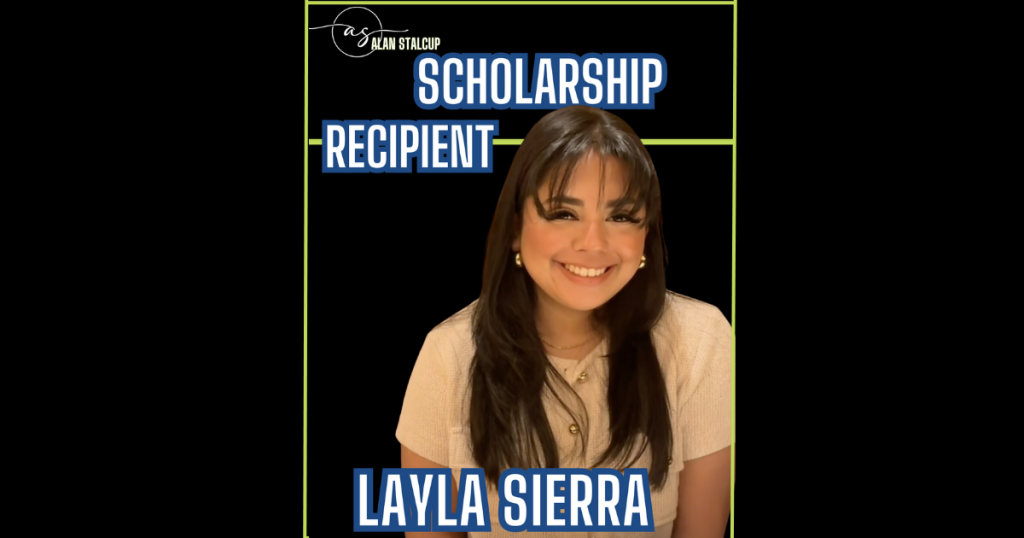 Alan Stalcup Scholarship recipient Layla Sierra, UTRGV senior pursuing education degree with ESL certification